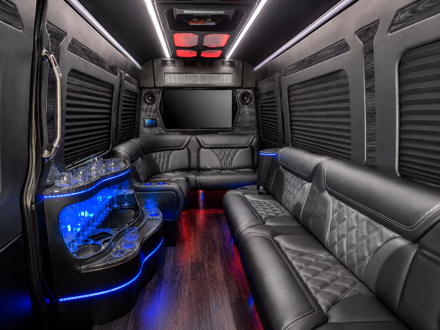 bellingham 30 passenger party bus interior